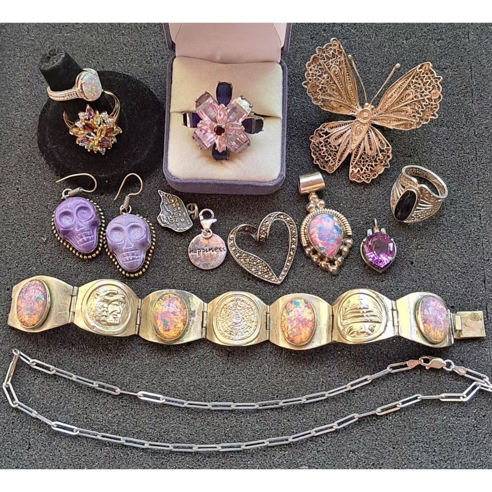 Vtg Jewelry Lot ALL Sterling 925 ~All Wearable~ Not Scrap 114.4 G - Picture 7 of 12